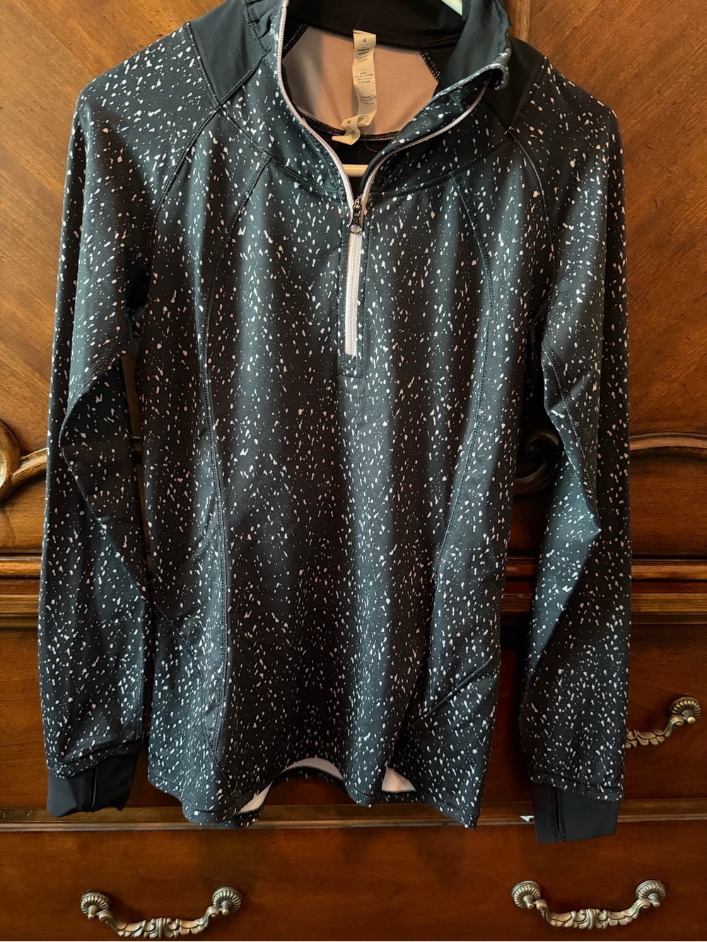 Lululemon Black Quarter-Zip Speckle Performance Top